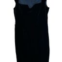 David Meister  Dress Womens 8 Black Faux Velvet Cap Sleeve Cocktail Sheath Dress Photo 0