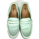 Salvatore Ferragamo  Sport Suede Penny Loafers Elasticized Topline Mint Green 6 Photo 11