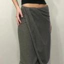 Donna Karan Cashmere Midi Wrap Skirt in Medium Grey NWT Size P Retail $795 Photo 2