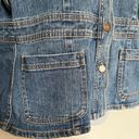 Jones Sport Jean Womens Jacket Size Large Stretch Denim Button Front Blue Photo 5