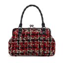 Patricia Nash  Rora Frame Satchel, Tweed, Red Black New w/DustBag $229 (SOLD OUT) Photo 1