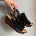 Bøc Black suede platform mule wedges with wooden sole 🔥 Size 9 Photo 0