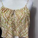 BP . Womens Crop Top Multicolor Plaid Spaghetti Strap Ruffles Y2K Plus 1X New Photo 2