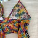 Handmade Crochet Rainbow Tie Dye Top Photo 3