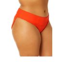 Time And Tru  Women's Plus Size Mid Rise High Cut Bikini Bottoms orange bright 3x Photo 1