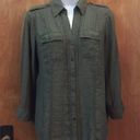 Dress Barn Olive Green  Button Down Shirt Size Small Photo 0