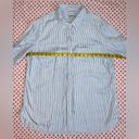 Merona blue white striped long sleeve button up flannel shirt women’s size XXL Photo 11