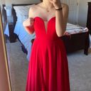 Faviana Red Strapless Prom Dress Photo 2