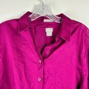 Chico's  No Iron Button Front Shirt Long Sleeve Purple Size Medium Photo 3