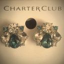 Charter Club NWT Stunning Blue and Translucent Crystal Stone Stud Earrings Photo 0