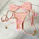 Kulani Kinis  V Strapless Bandeau Bikini Top & Side Bikini Bottom Set Pink XS Photo 0