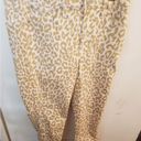 J.Crew  denim size 28 cream colored jeans with tan animal print frayed on the hem Photo 3