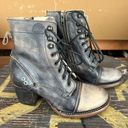 Bed Stu  Judgement 8-eyelet lace up gray tan two tone boot booties leather Size 6 Photo 0