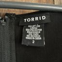 Torrid  Top Womens 2 Sleeveless Blouse Black Lace Panel Zip Stretch Casual Ladies Photo 2