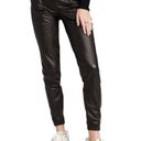 Spanx  Faux Leather Jogger Pants Black High Rise Elastic Waist Vegan Size Medium Photo 3