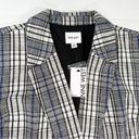 Nine West Plus NWT Size 4X Blue Multi Plaid Single Button Longline Blazer Photo 4