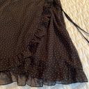 Black ruffled polka dot mini dress Size M Photo 2