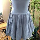 Free People NWT  Onda Dusty Blue Drop Waist Mini Dress - S Photo 2