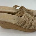 sbicca  Womens Wedge Sandals Slip On Platform Open Toe Heels Knit Strap Beige 10M Photo 2