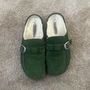 Birkenstock Buckley Sherling Moccasin Clog Suede Leather Green Photo 0