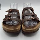 Birkenstock  Womens Size 38 US 7  Florida Leather Sandals Strappy Slip On Brown Photo 1