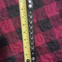 Hot Topic New sk8 skate Metal goth rock n roll bracelet cuff studded snap black silver Photo 3