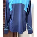 Natori  Womens Track Jacket Blue Color Block Long Sleeve Activewear Zipper M Photo 5