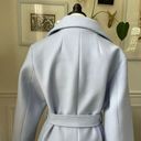 Nine West NWOT  Periwinkle Blue Belted Pea Coat Trench Coat L Photo 5