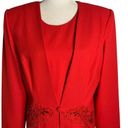 One Piece Vintage 90s Studio I  Suit Dress 10 Red Sequin Long Sleeve Button Lined Photo 1