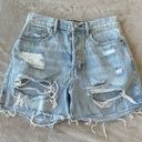 PacSun Distressed High Waisted Light Wash Jeans Shorts Photo 0