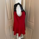 City Chic  red knit black lace sleeveless peplum style pullover  blouse Size 16W. Photo 5