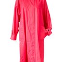 London Fog Vintage  HOT pink floral lining padded shoulder raincoat size LP XLP Photo 0