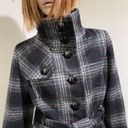 Jones New York  Wool Blend Plaid Pea Coat L Photo 9