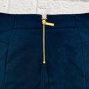 Michael Kors  Gold Zipper Stretch Pencil Skirt Size 4 Navy‎ Blue Knee Length Photo 9