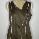 INC International Concepts Womens Night Moss Faux Suede Faux Fur Vest - Size Med Photo 4