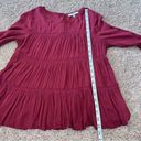 Ro & De  Womens Burgundy Tiered Lace Blouse Photo 9