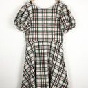 Krass&co Ivy City  Molly Plaid Flare Dress 1X Puff Sleeves Knee Length Plus Size Photo 4
