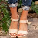 Soda Nude Faux Leather Platform Chunky Heel Sandal  Photo 2