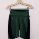 Aviator Nation  Color Block Bike Shorts Speed Forest Green Black High Waisted Photo 6