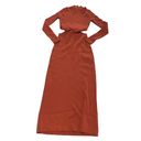 Twisted Ronny Kobo Dress Womens Medium Orange Cut Out Knit  Sweater Mock Neck Photo 2