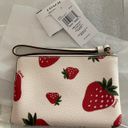 Coach  Wild Strawberry Print Corner Zip Wristlet Photo 4