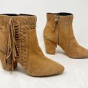 Rebecca Minkoff [ Ilan Brown Suede Leather Fringed Pointed Toe Ankle Boots 9.5 Photo 0