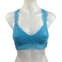 Aerie  Blue Eyelet Floral Lace Crochet Racerback Bralette Bra Top Size S Photo 0