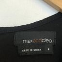 Max and Cleo  Black Pleated Sleeveless Knee Length Empire Waist Ruffle Dress 6 Photo 3