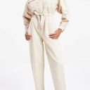 Good American  Cinched Utilitarian Jumpsuit Cream Size Small Long Sleeve NEW Photo 9