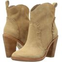 Joie New  Tan Suede Mathilde Ankle Boots with Western Fringe, Sz39 Photo 0