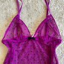 Natori Y2k  intimates purple sheer polka dot baby doll lounge tank top Photo 3