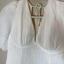 ASTR NWT  White Short Bubble Sleeve Tie Back Top Photo 4