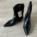 ZARA NWT  WOMEN HEELED LEATHER COWBOY ANKLE BOOTS ELASTIC GORING Size 8 Photo 7