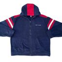 Tommy Hilfiger Vintage 90s  Navy Blue Red Fleece Hoodie Zip Up Jacket Photo 0